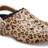 Crocs Baya gefütterte Clog-Hausschuhe mit Leopardenmuster, 205975-98R