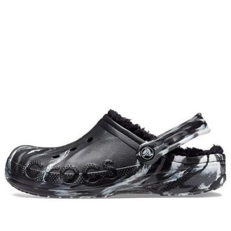 Crocs Baya Lined Marbled Clogs „Schwarz Silber“ 208333-0C4