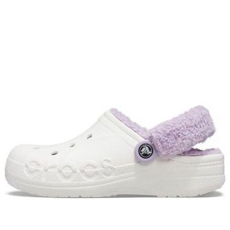 Crocs Classic Baya Lined Fuzz-Strap Clog „White Lila“ 206633-577