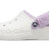 Crocs Classic Baya Lined Fuzz-Strap Clog „White Lila“ 206633-577