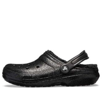 Crocs Classic Clogs mit Glitzerfutter „Schwarz“ 205842001