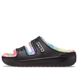 Crocs Classic Cozzzy Spray Dye Sandalen „Schwarz Multi“ 208046-0C4