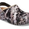 Crocs Classic Lined Bleach Dye Clogs „Schwarz Weiß Beige“ 207299-001