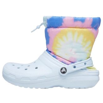 Crocs Classic Lined Neo Puff Boots „Tie Dye Mineral Blue“ 207328-002