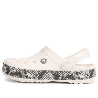 Crocs Crocband Clogs mit Schlangenmuster „Weiß Schwarz“ 206380-13T