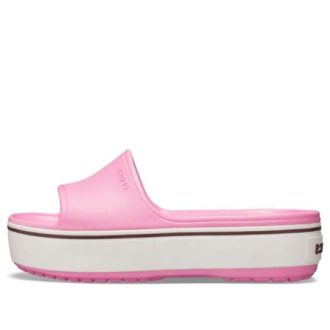 Crocs Crocband Platform Slide Hausschuhe mit dicker Sohle, Rosa, 205631-6QF