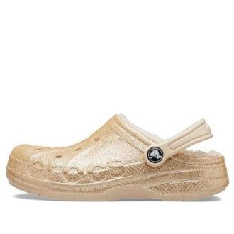 Crocs (GS) Baya gefütterte Glitzer-Clogs „Gold“ 207656-11S