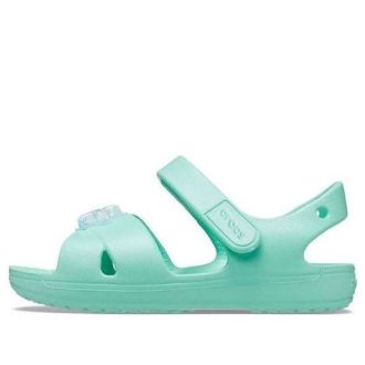 Crocs (GS) Classic Cross-Strap Charm Sandalen „Türkis“ 206947-3U3