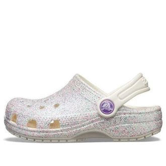 Crocs (GS) Classic Glitter Clogs „Silberweiß“ 205441-159