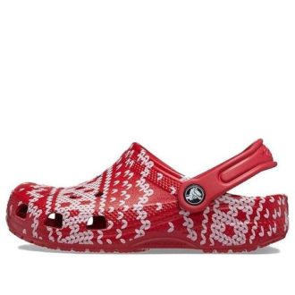 Crocs (GS) Classic Holiday Sweater Clogs „Rot Weiß“ 209221-90H