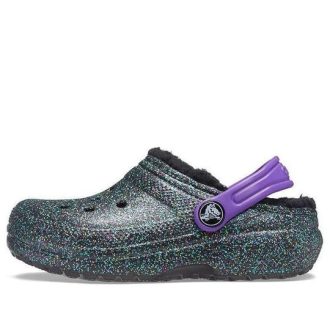Crocs (GS) Classic Lined Clogs „Schwarz Lila Glitzer“ 205937-9BD