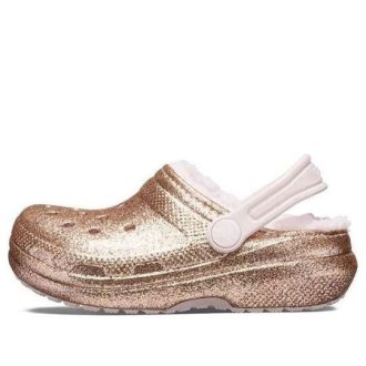 Crocs (GS) Classic Lined Glitter Clogs „Gold Pink“ 207462-2UB
