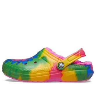Crocs (GS) Classic Tie-Dye Fuzz Lined Clogs „Mehrfarbig“ A206341-6RW
