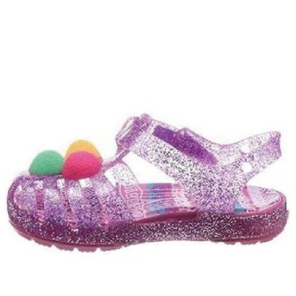 Crocs (GS) Isabella Glitter Flache Sandalen „Lila Pink“ 205038-518