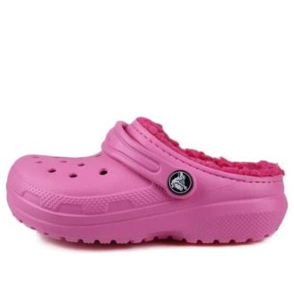 Crocs (GS) Klassische gefütterte Clogs mit runder Zehenpartie „Pink“ 203506-6LA