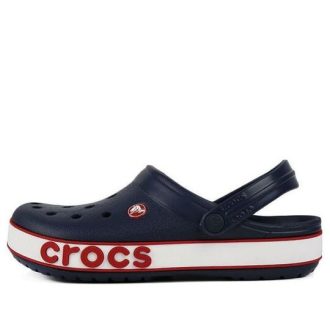 Crocs (PS) Corcband Bold Logo Minimalistic Casual Blau Rot Sandalen „Blau Rot“ 206022-4CC