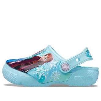 Crocs (PS) Frozen Printing Outdoor Flache Ferse Sport Blau Sandalen 207078-4O9 Crocs (PS) Frozen Printing Outdoor Flache Ferse Sport Blau Sandalen 207078-4O9