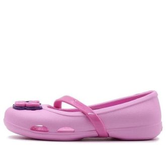 Crocs (PS) Lina Flat Kleine Casual Rosa Sandalen 205040-6I2 Crocs (PS) Lina Flat Kleine Casual Rosa Sandalen 205040-6I2