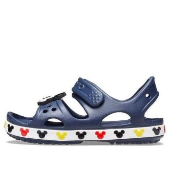 Crocs (PS) Lustige Mickey-Klettverschluss-Outdoor-Sandalen mit offener Zehenpartie und flachem Absatz, tiefblau, 206171-410 Crocs (PS) Lustige Mickey-Klettverschluss-Outdoor-Sandalen mit offener Zehenpartie und flachem Absatz, tiefblau, 206171-410