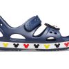 Crocs (PS) Lustige Mickey-Klettverschluss-Outdoor-Sandalen mit offener Zehenpartie und flachem Absatz, tiefblau, 206171-410 Crocs (PS) Lustige Mickey-Klettverschluss-Outdoor-Sandalen mit offener Zehenpartie und flachem Absatz, tiefblau, 206171-410