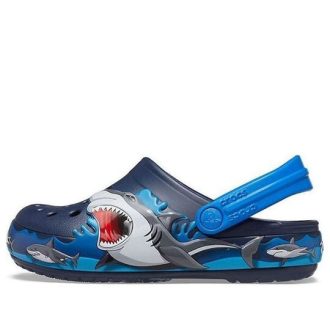 Crocs (PS) Lustiges Hai-Muster, Outdoor, flacher Absatz, Sport, tiefblau, Sandalen 207070-410 Crocs (PS) Lustiges Hai-Muster, Outdoor, flacher Absatz, Sport, tiefblau, Sandalen 207070-410