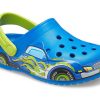 Crocs (PS) Lustiges Muster Flacher Absatz Sport Blau Sandalen 207074-4JL Crocs (PS) Lustiges Muster Flacher Absatz Sport Blau Sandalen 207074-4JL