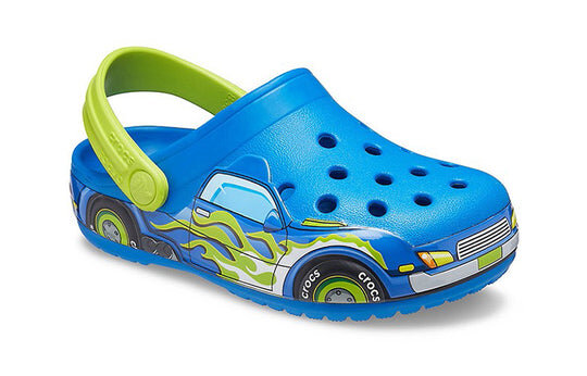 Crocs (PS) Lustiges Muster Flacher Absatz Sport Blau Sandalen 207074-4JL Crocs (PS) Lustiges Muster Flacher Absatz Sport Blau Sandalen 207074-4JL