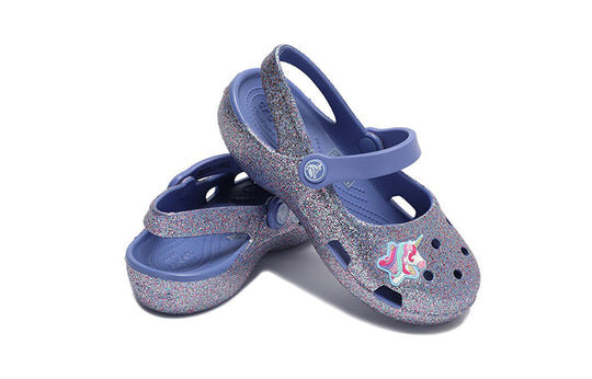 Crocs (PS) Outdoor Flache Ferse Glänzende Sport Blaue Sandalen 206370-434 Crocs (PS) Outdoor Flache Ferse Glänzende Sport Blaue Sandalen 206370-434