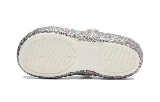 Crocs (PS) Outdoor Flache Ferse Glänzende Sport-Sandalen in Silber 206370-93R Crocs (PS) Outdoor Flache Ferse Glänzende Sport-Sandalen in Silber 206370-93R
