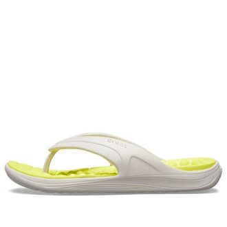 Crocs Reviva Stylische Flip-Flops mit runder Zehenpartie „Weiß Gelb“ 205545-1CC