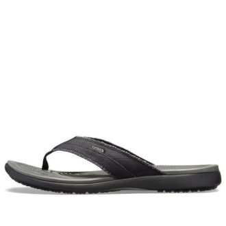 Crocs Santa Cruz Canvas Flip Flops „Schwarz Schiefergrau“ 205612-0DD