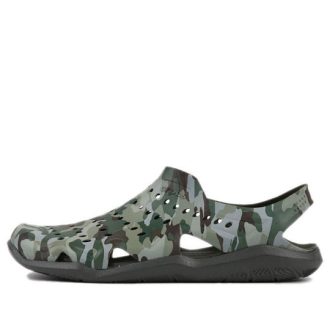 Crocs Swiftwater Camo Wave Sandalen „Grün Braun“ 206010-97G