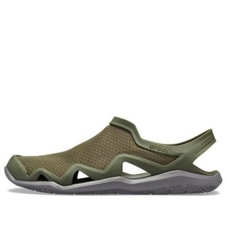 Crocs Swiftwater Mesh Wave Sandalen „Armeegrün“ 205701-3TF