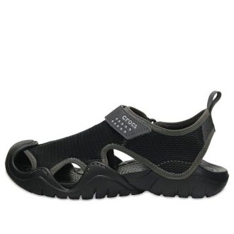 Crocs Swiftwater Sandalen „Schwarz Hellgrau“ 203967-02S