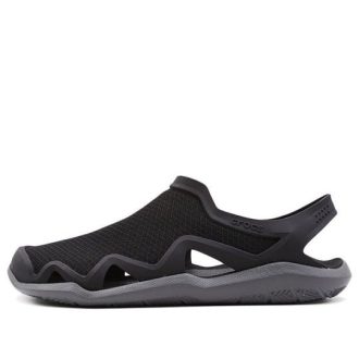 Crocs Swiftwater Wave Sandalen Flats „Schwarz Grau“ 205701-0DD