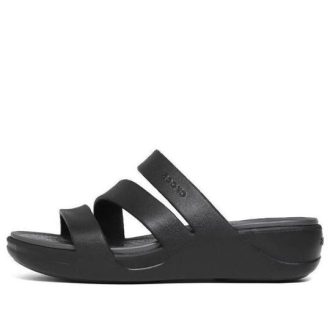 Crocs (WMNS) Boca Riemchensandalen mit Keilabsatz „Schwarz“ 207434-001