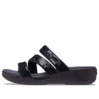 Crocs (WMNS) Boca Riemchensandalen mit Keilabsatz „Schwarz“ 207645-001
