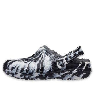 Crocs (WMNS) Classic Lined Clog Outdoor-Sandalen „Marbled White Black“ 207180-103