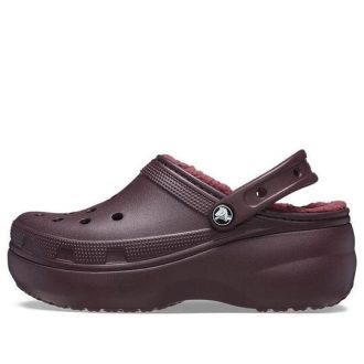 Crocs (WMNS) Classic Platform Gefütterte Clogs „Dark Cherry“ 207938-6WD
