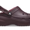 Crocs (WMNS) Classic Platform Gefütterte Clogs „Dark Cherry“ 207938-6WD