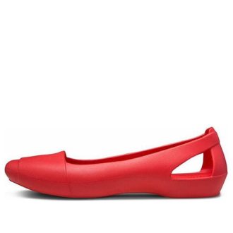 Crocs (WMNS) Flache rote Sandalen 202811-8C1