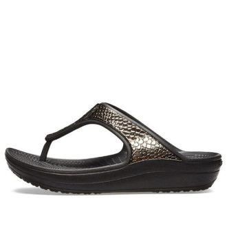 Crocs (WMNS) Flip-Flops mit dicker Sohle, Schwarz/Kupfer, 205604-0FG