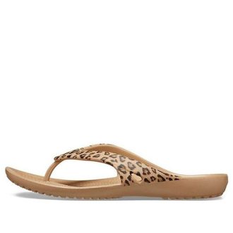 Crocs (WMNS) Kadee ll Flip-Flops mit Leopardenmuster Braun 206398-98R