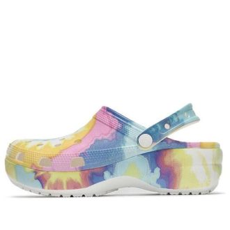 Crocs (WMNS) Klassische Clogs mit Wolken und Batikdruck, leicht, bequem, Sportsandalen, Pink/Blau, 207151-94S Crocs (WMNS) Klassische Clogs mit Wolken und Batikdruck, leicht, bequem, Sportsandalen, Pink/Blau, 207151-94S