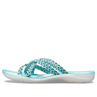 Crocs (WMNS) Knitted Flip-Flops Blau Weiß 205728-4DY Crocs (WMNS) Knitted Flip-Flops Blau Weiß 205728-4DY