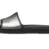 Crocs (WMNS) Sloane Shine Low Slide Flat Casual Schwarz Silber Hausschuhe „Black Silver“ 206921-001 Crocs (WMNS) Sloane Shine Low Slide Flat Casual Schwarz Silber Hausschuhe „Black Silver“ 206921-001