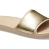 Crocs (WMNS) Sloane Shine Low Slide Minimalistische, lässige, flache Hausschuhe in Braungoldfarbe „Brown Gold“ 206921-212 Crocs (WMNS) Sloane Shine Low Slide Minimalistische, lässige, flache Hausschuhe in Braungoldfarbe „Brown Gold“ 206921-212