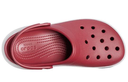 Crocsband Full Force Sandalen mit dicker Sohle Rot Weiß 206122-6RU Crocsband Full Force Sandalen mit dicker Sohle Rot Weiß 206122-6RU